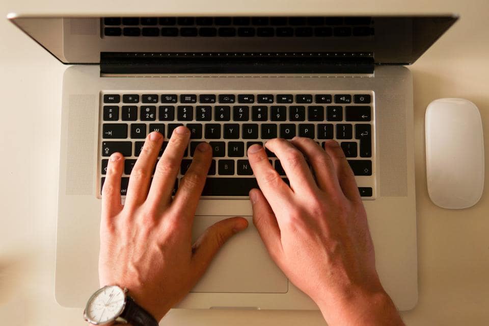 Professional working on a laptop